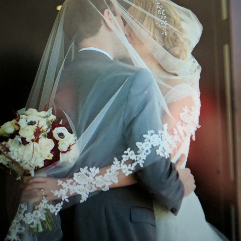 Cathedral Lace Veil - Single Tier White Wedding
